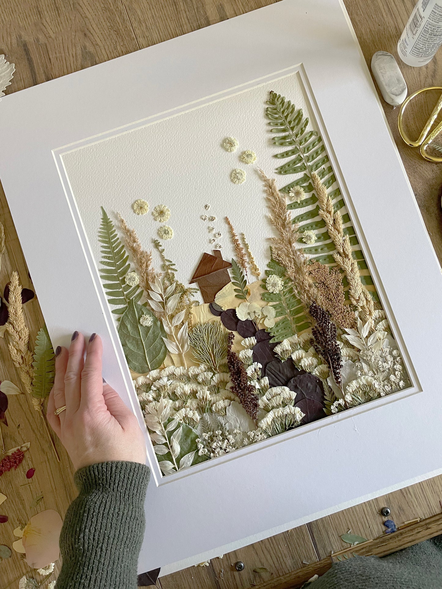 Cabin in the Woods, Botanical Original Artwork