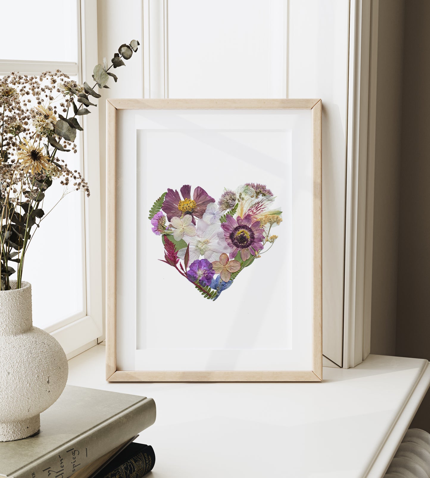 Heart, Pressed Flower Art Print