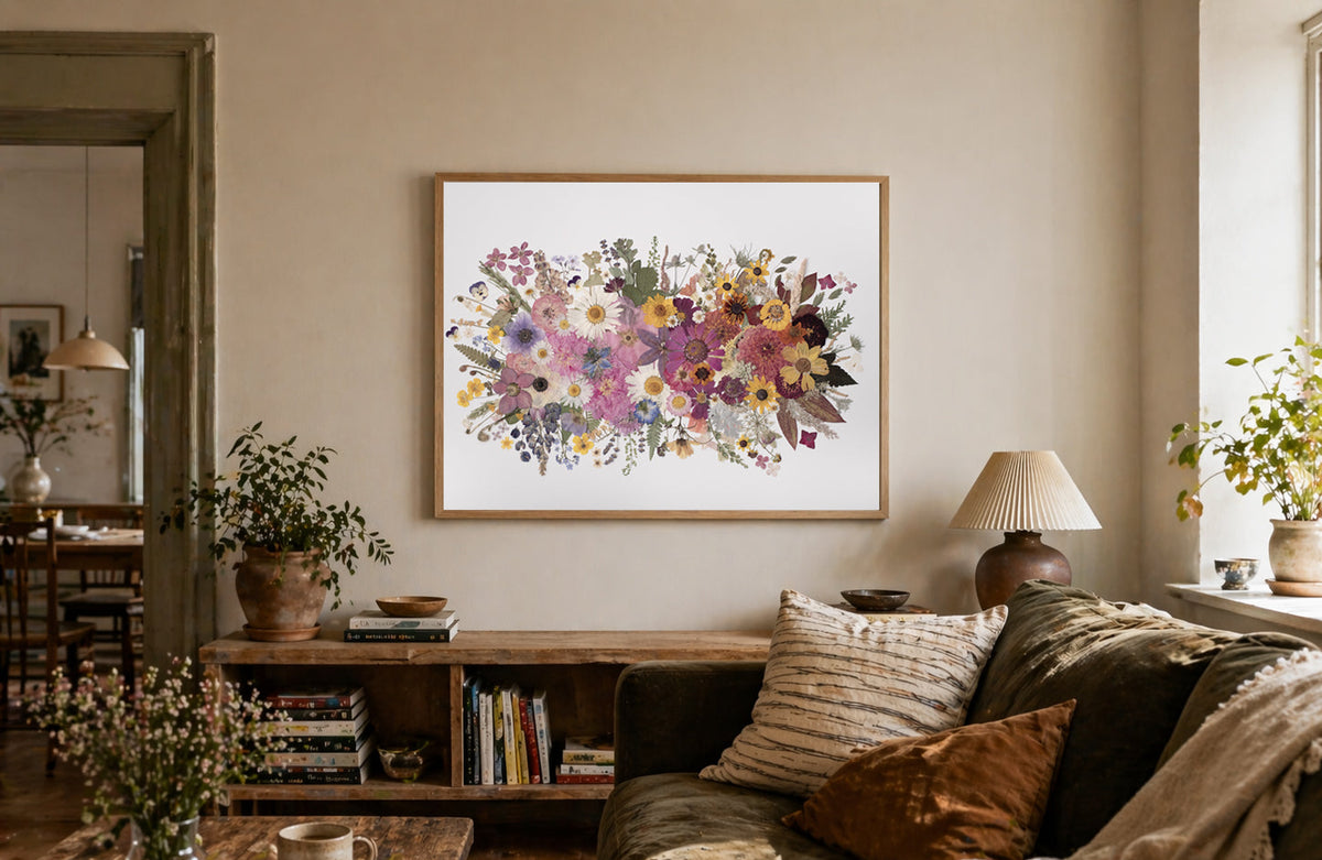 Seasons Bouquet, Pressed Flower Art Print