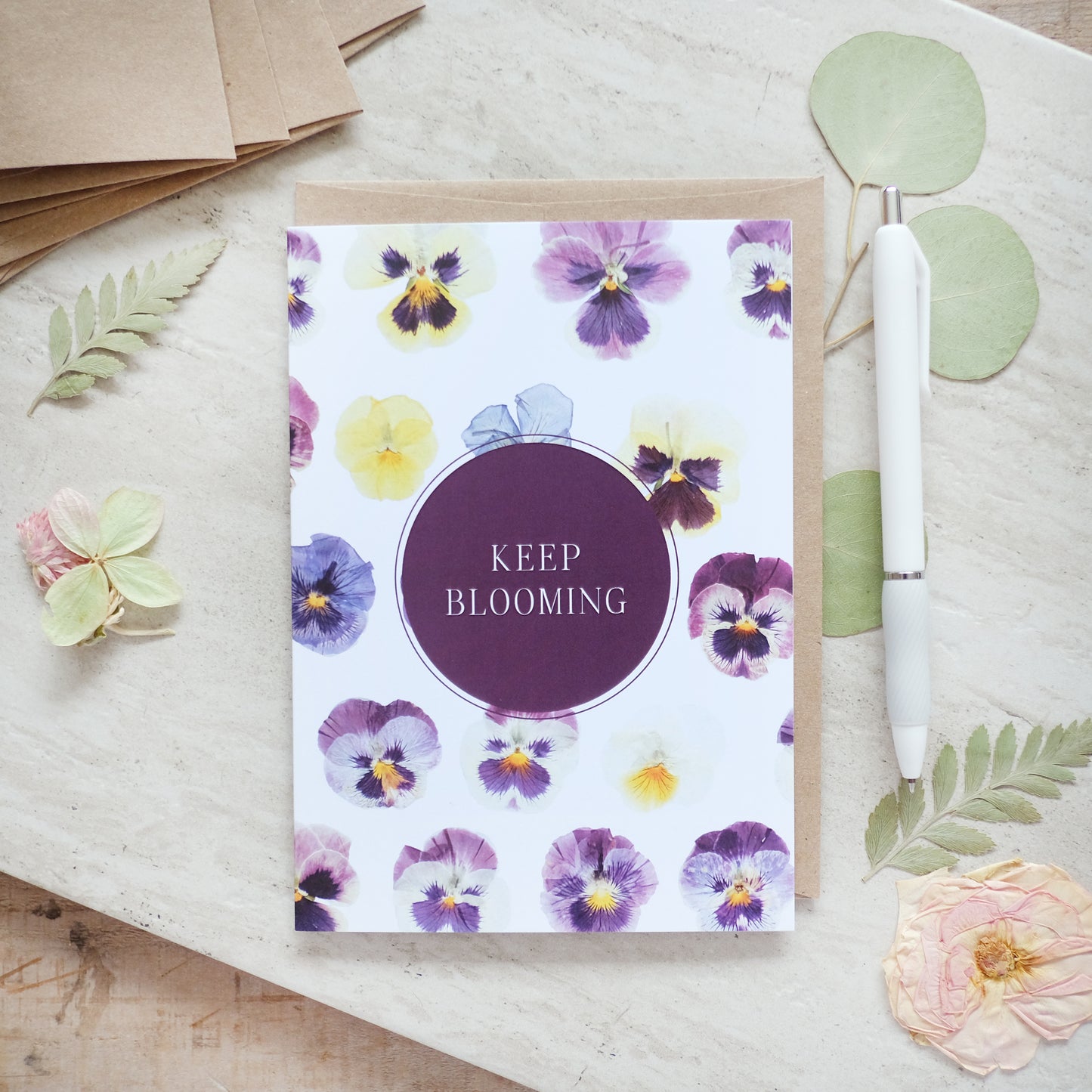 Keep Blooming Pansies, Everyday Encouragement Card *Discontinued