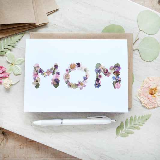 MOM Pressed Flower, Mother's day Card