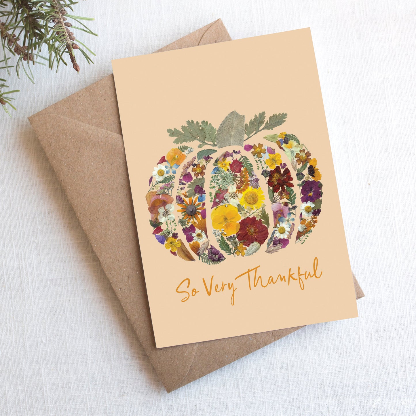 Pumpkin, So Very Thankful, Large Card