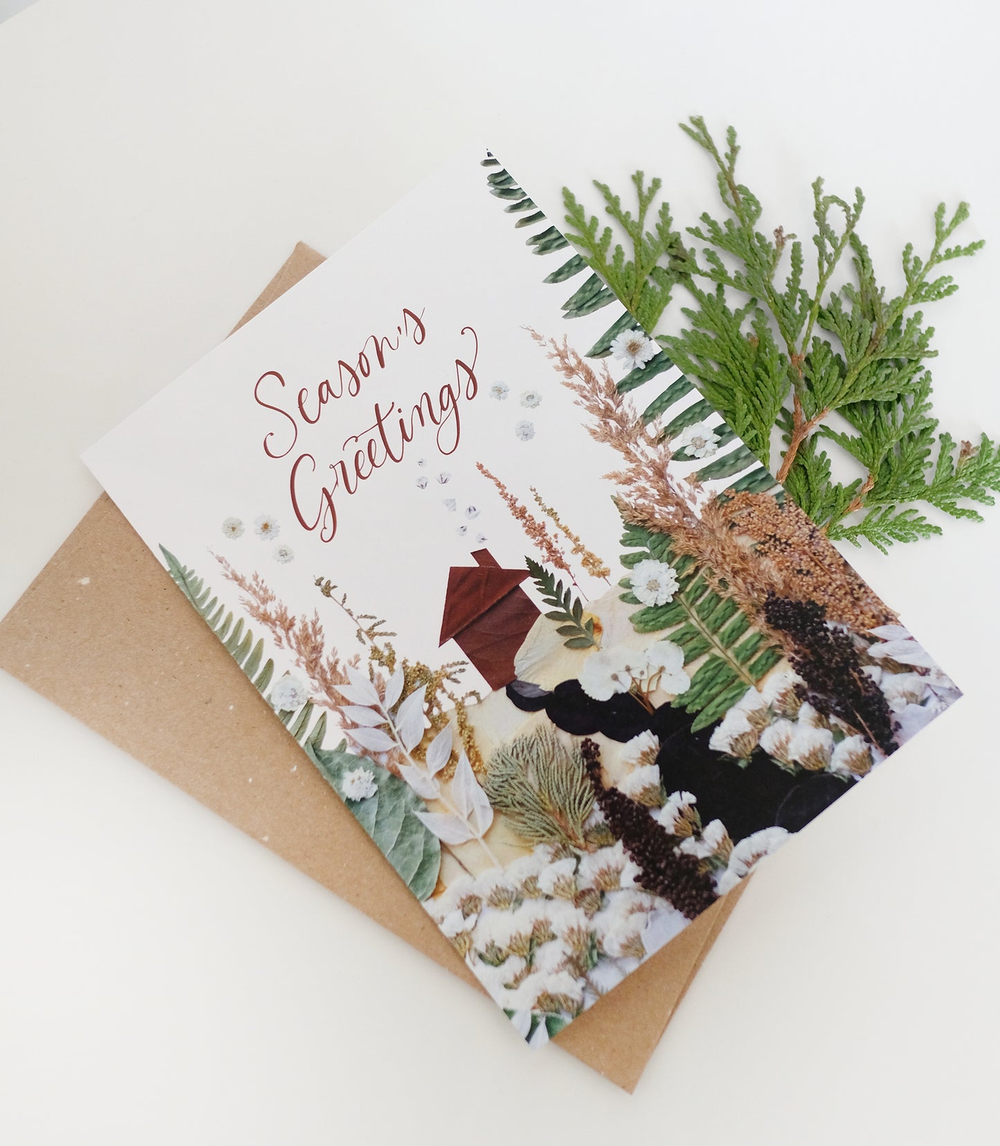 Winter Cabin, Season's Greetings, Large Holiday Card 5x7 *New!