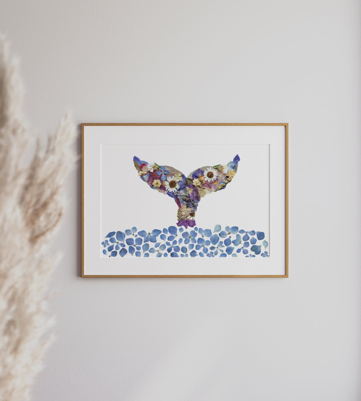 Whale Tail, Pressed Flower Art Print