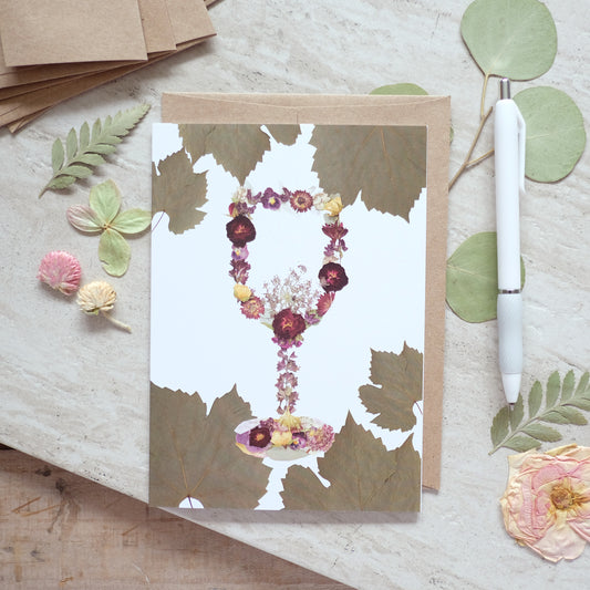 Wine Glass Pressed Flower - Discontinued