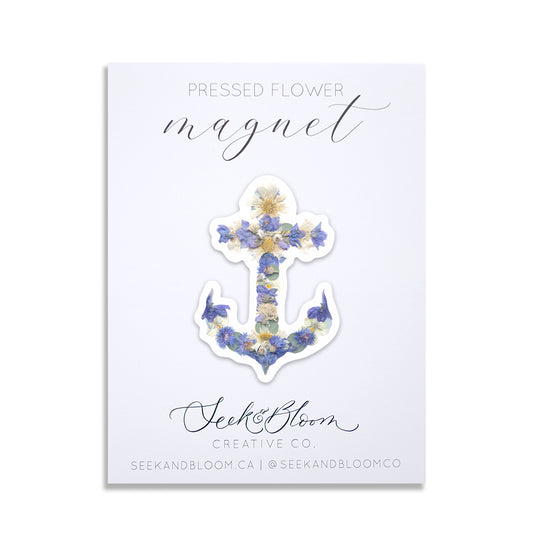 Anchor Pressed Flower 3" Magnet