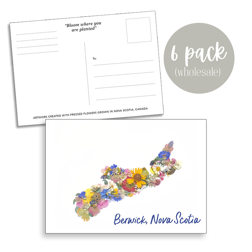 Post Card- 6 Pack Retail Set, Berwick, Nova Scotia Flowers