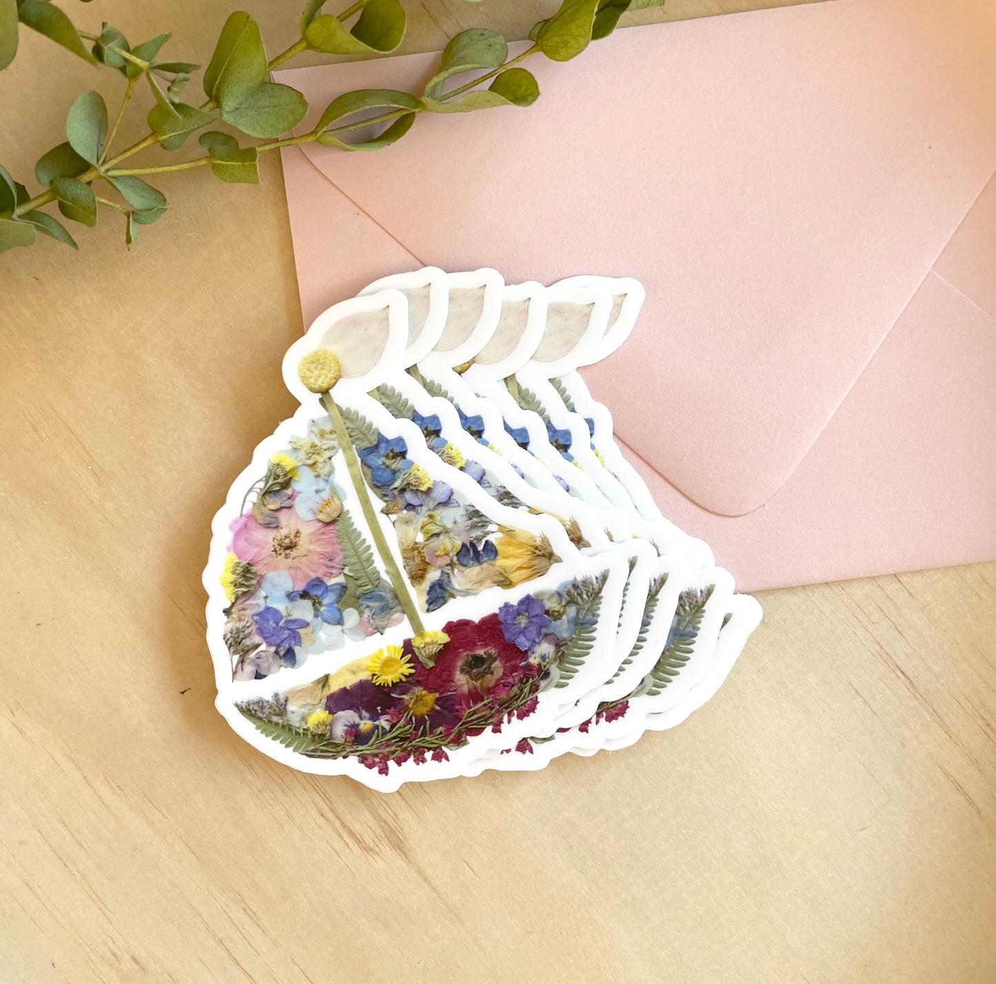 Sailboat Nautical Pressed Flowers, Sticker 3"
