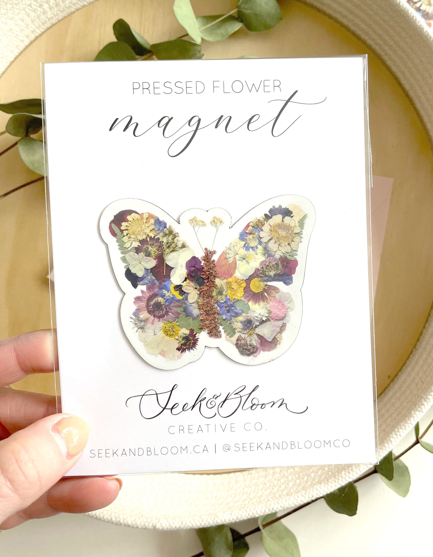 Butterfly Pressed Flower, 3" Magnet