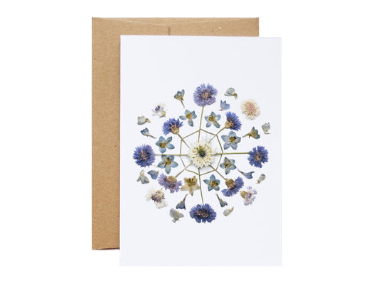 Large Holiday Card, 5x7 - Blue Snowflake Mandala *Discontinued