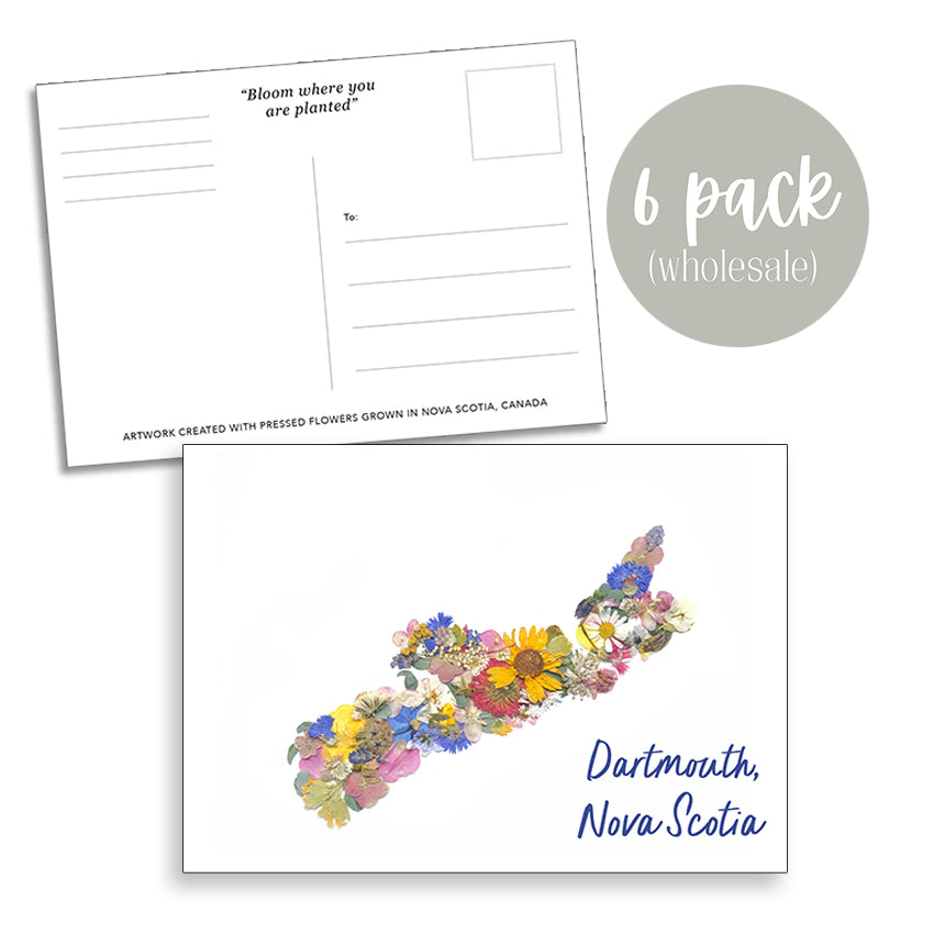 Post Card- 6 Pack Retail Set, Dartmouth, Nova Scotia Flowers