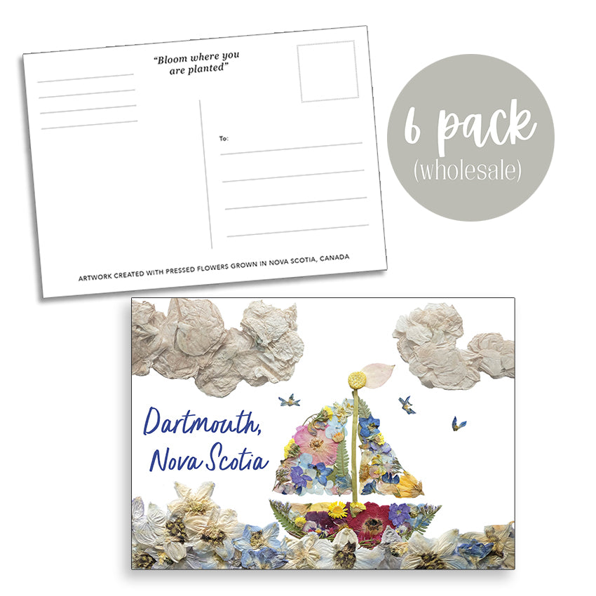 Post Card- 6 Pack Retail Set, Dartmouth, Nova Scotia Flowers
