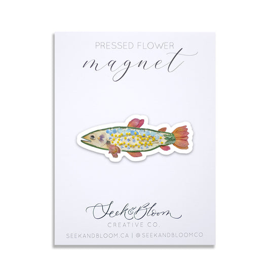 pressed flower fish magnet