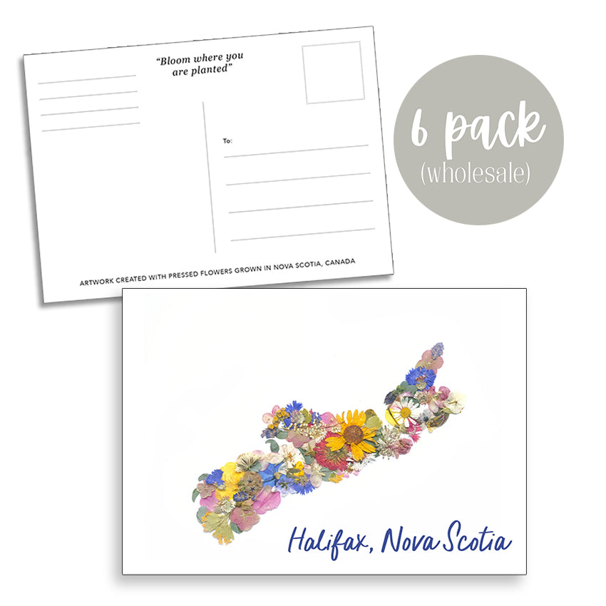 Post Card- 6 Pack Retail Set, Halifax, Nova Scotia Flowers