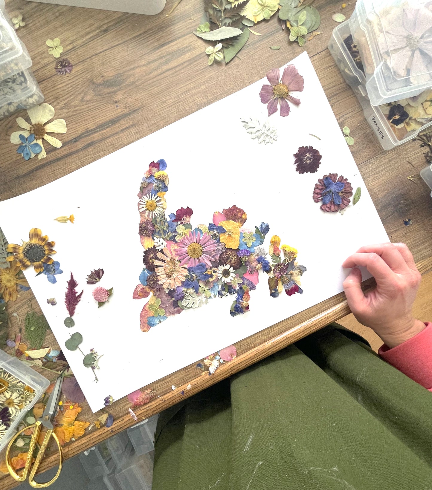 Newfoundland Map - Original Pressed Flower Artwork 11x14"