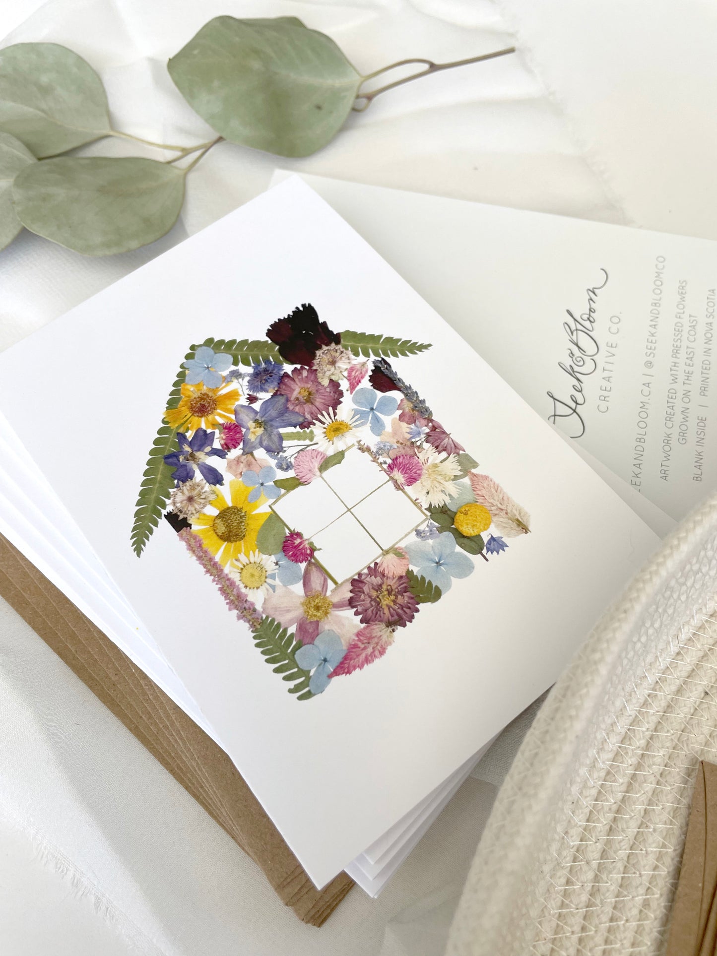 House Pressed Flower, Note Card Set