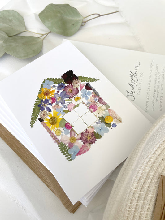 House Pressed Flower, Note Card Set