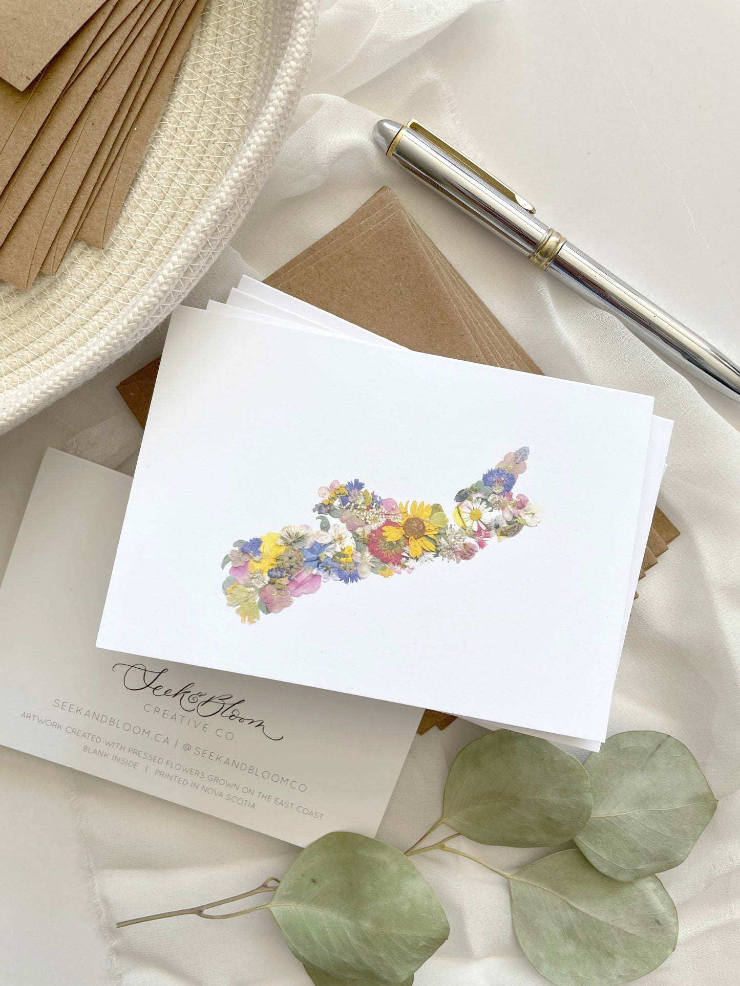 Nova Scotia Flower Map, Note Card Set