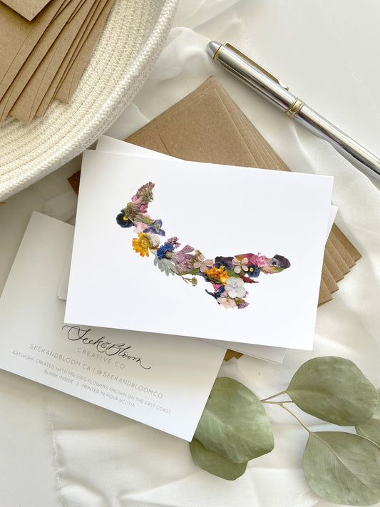 PEI Flower Map, Note Card Set