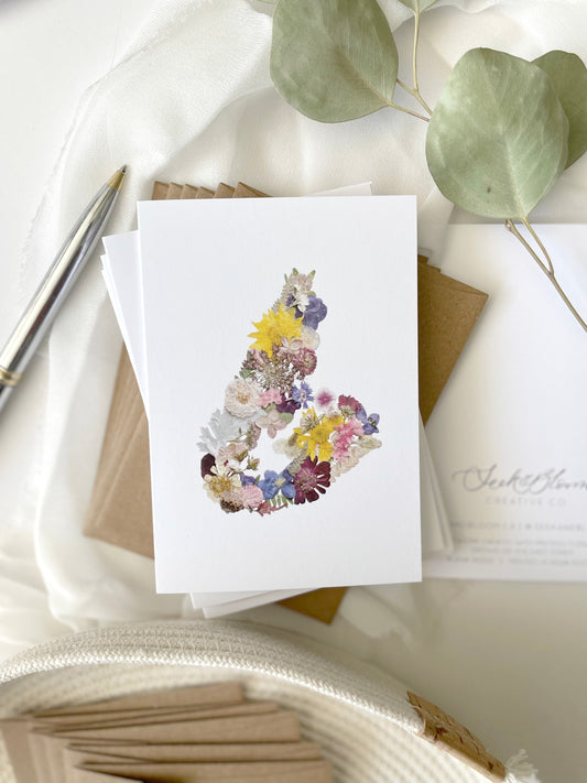 cape breton map pressed flower artwork