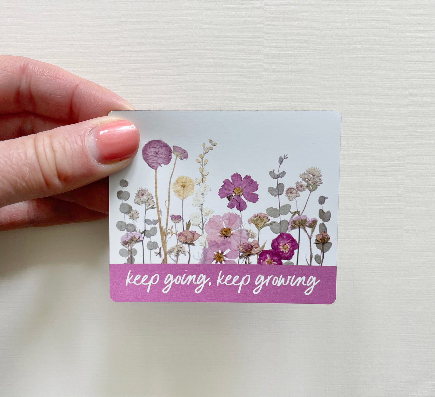 Keep going, Keep Growing Pressed Flower Garden 3" Magnet