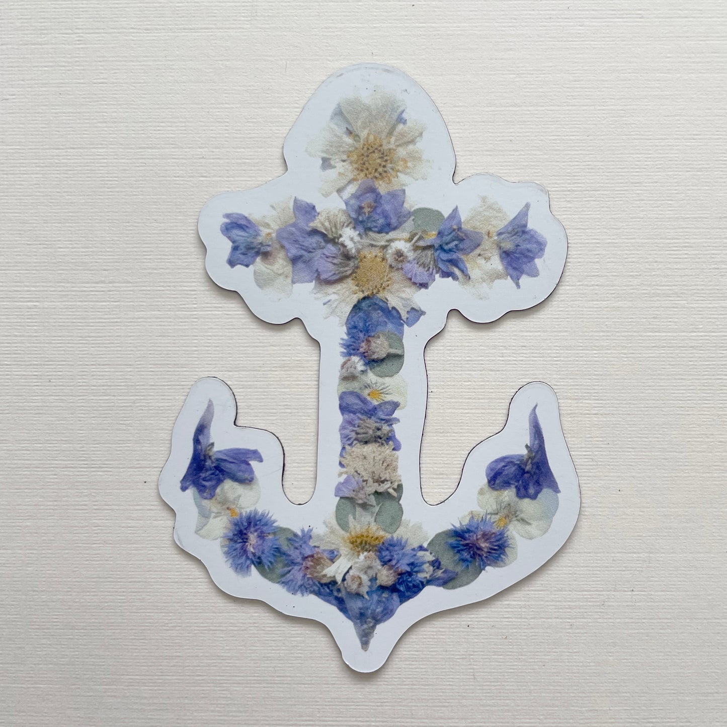 Anchor Pressed Flower 3" Magnet