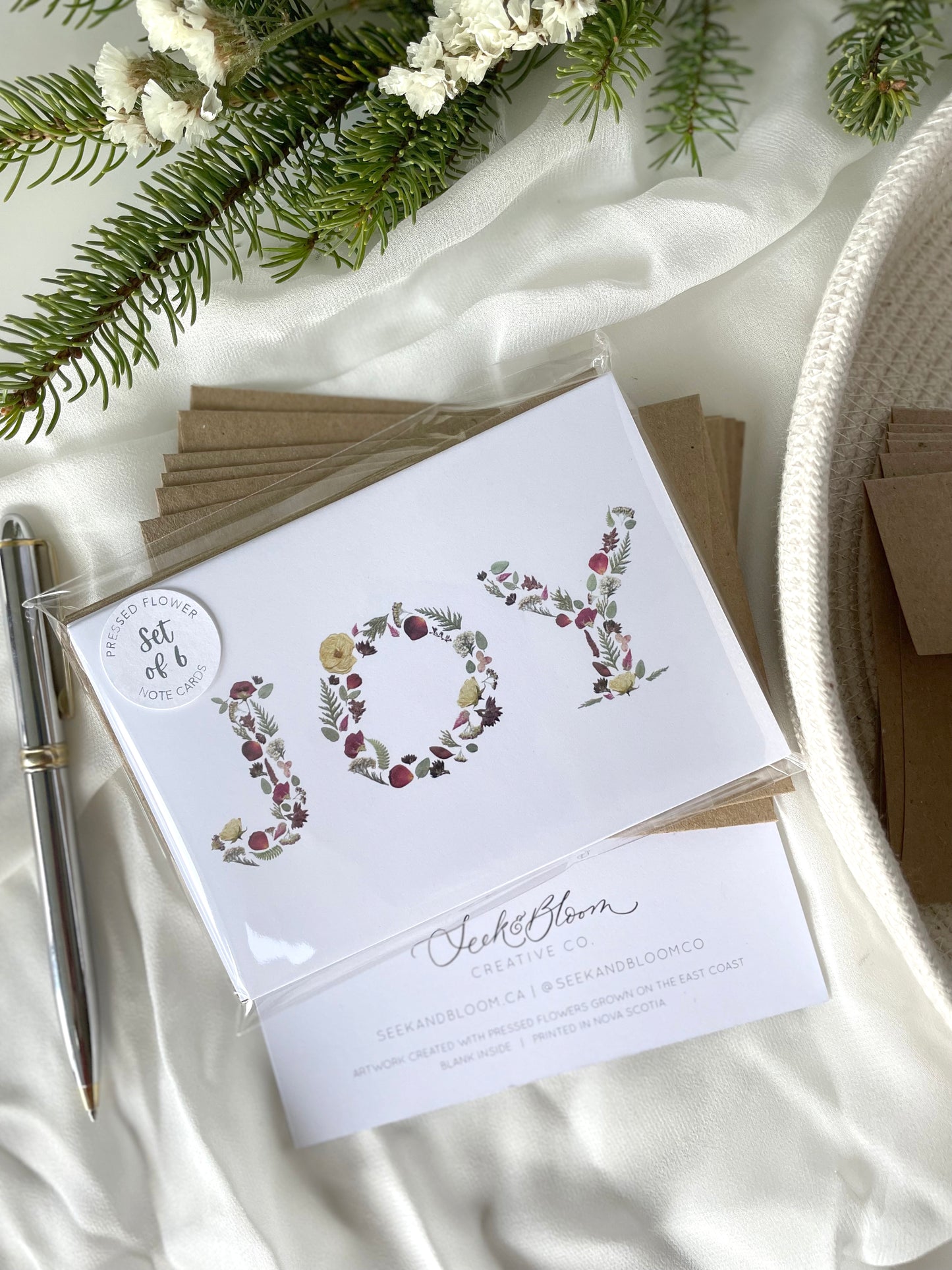 Joy , Holiday Note Card Set