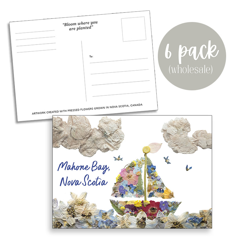 Post Card- 6 Pack Retail Set, Mahone Bay, NS Sailboat
