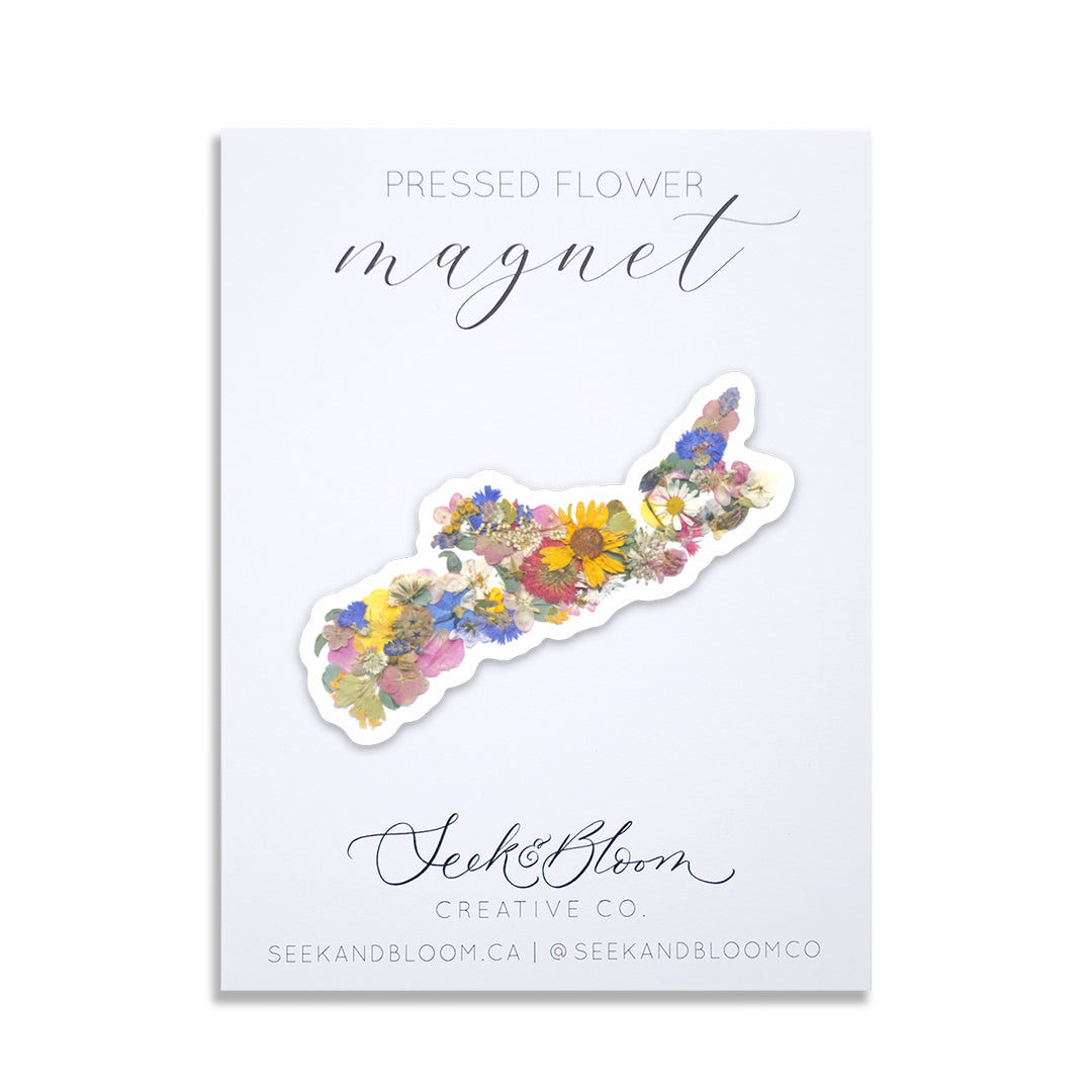 Nova Scotia Map Pressed Flower, 3" Magnet