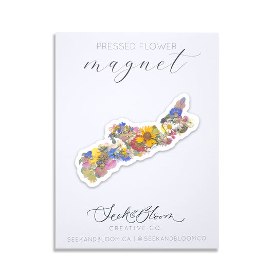 Nova Scotia Map Pressed Flower, 3" Magnet