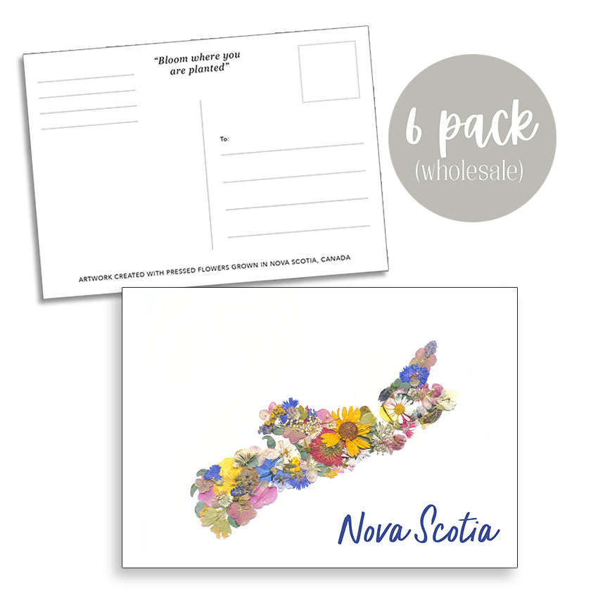 Post Card- 6 Pack Retail Set, Nova Scotia Flowers