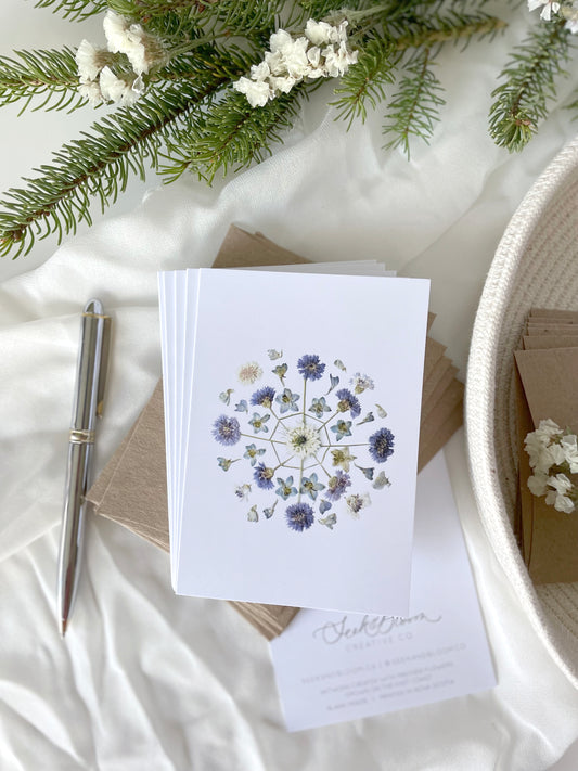Blue Flower Snowflake, Note Card Set *Discontinued