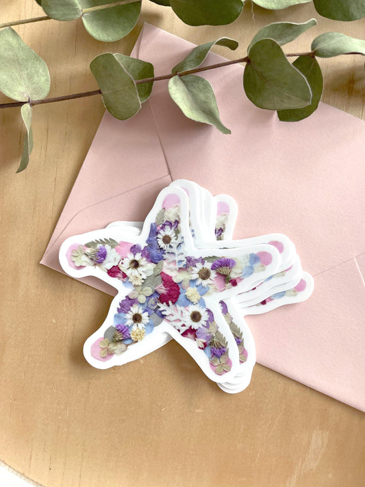 Starfish Pressed Flowers, Sticker 3"