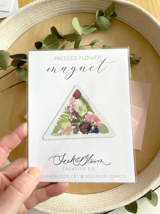 Triangle Pressed Flower, 3" Magnet *Discontinued