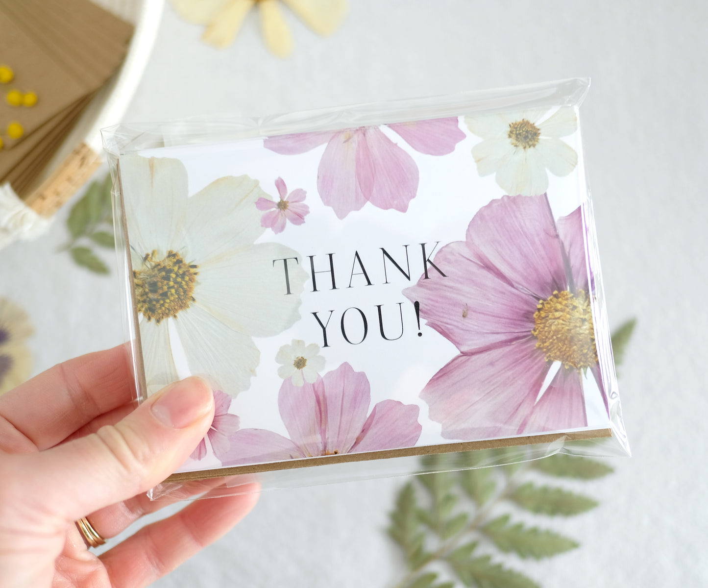 Thank You, Pressed Flower Cosmos