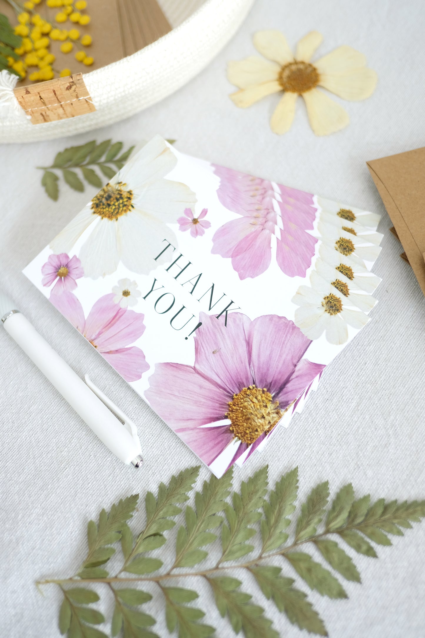 Thank You, Pressed Flower Cosmos