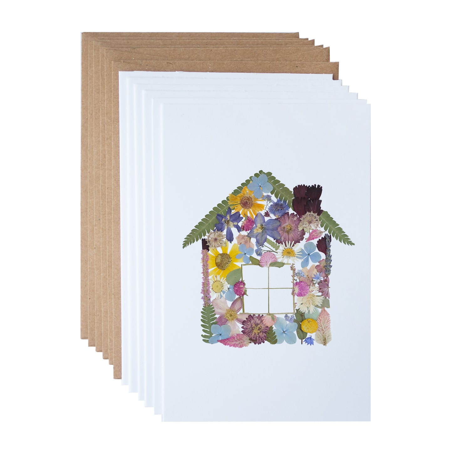 House Pressed Flower, Note Card Set