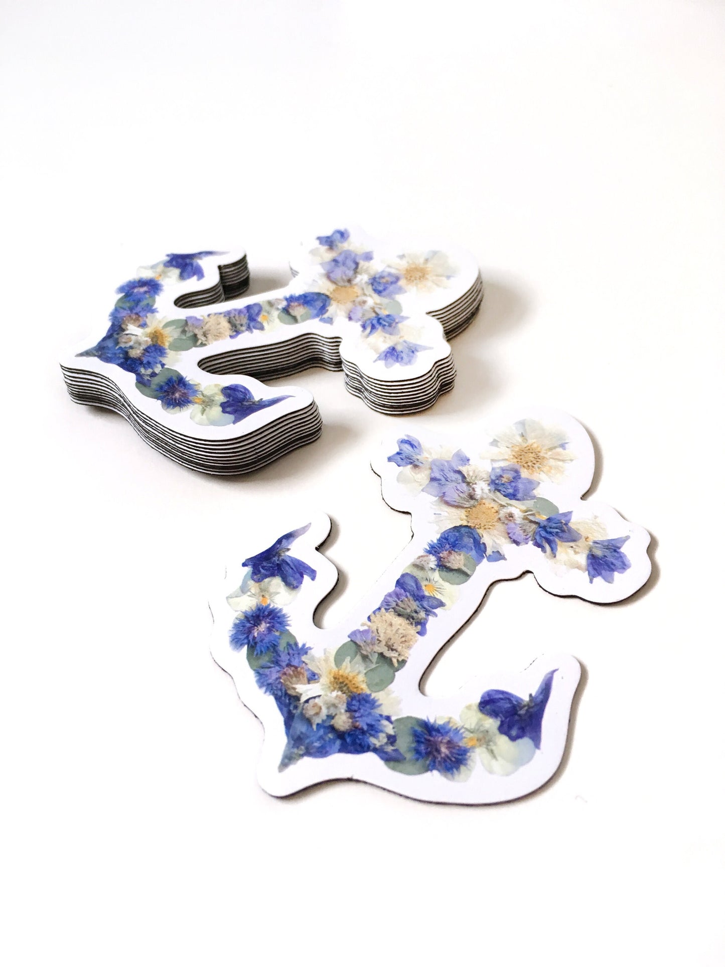 Anchor Pressed Flower 3" Magnet