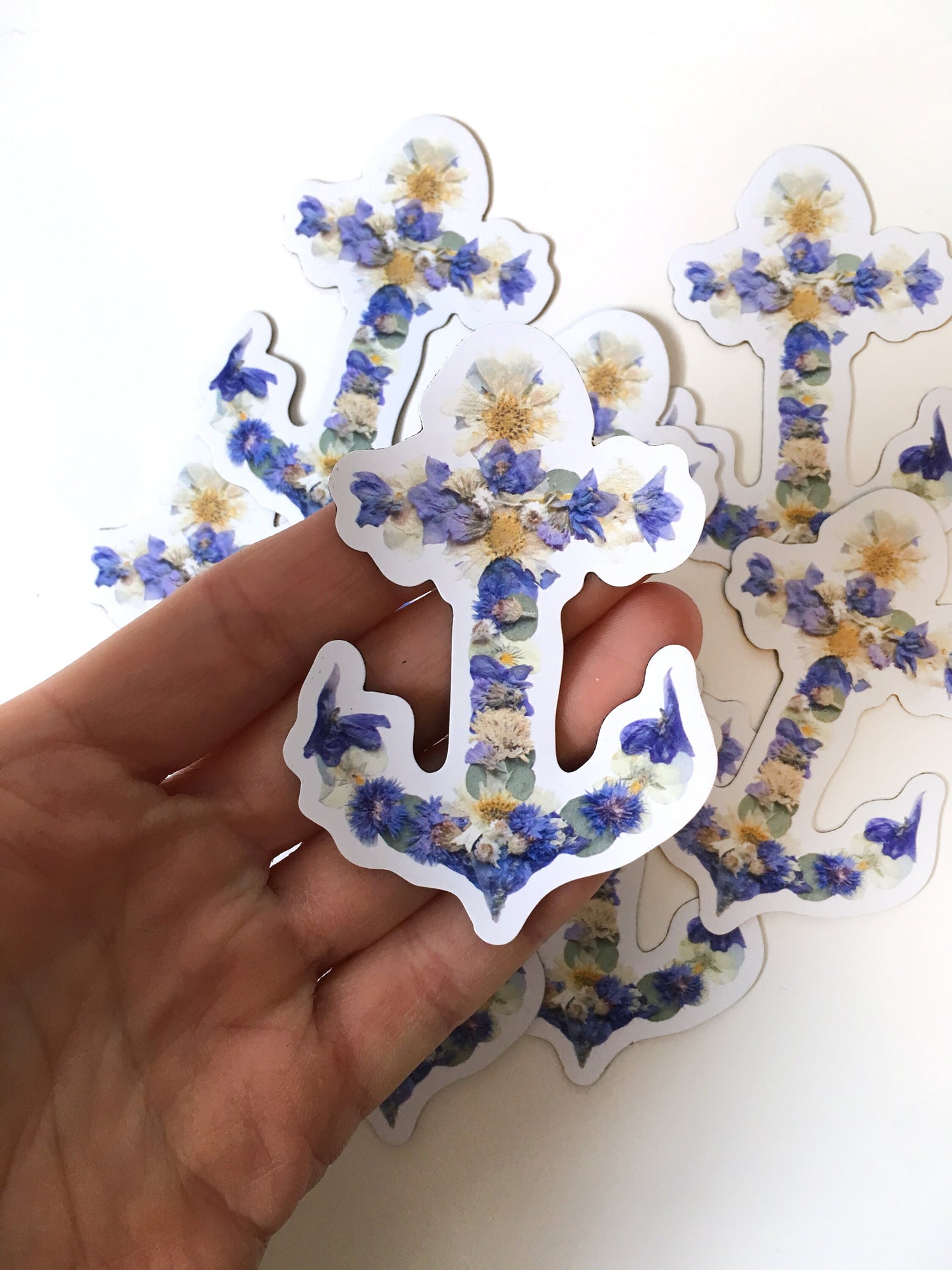 Anchor Pressed Flower 3" Magnet