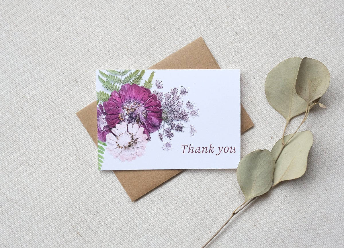 Thank You Natural Flower, Zinnia, Note Card Set *Discontinued