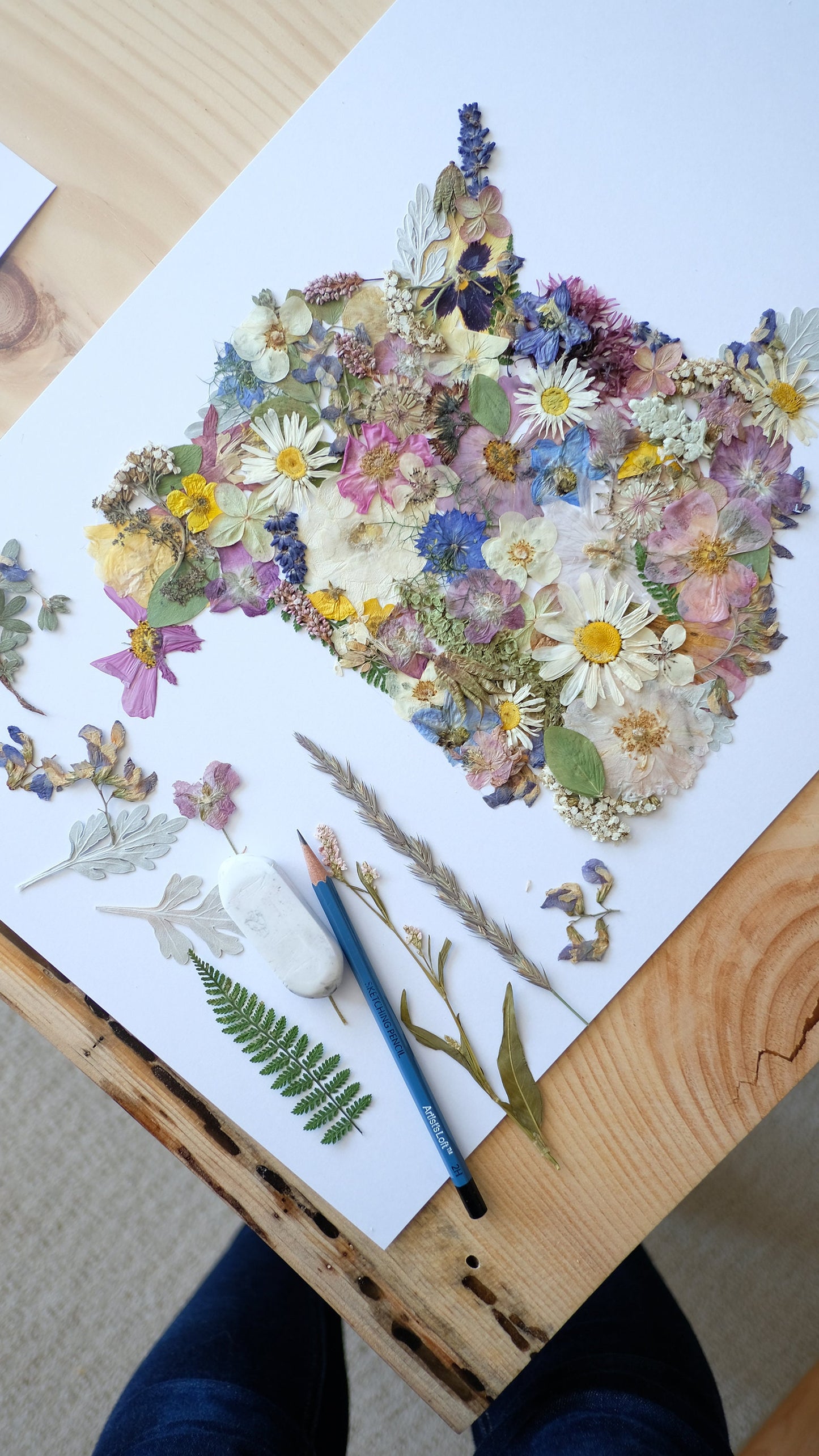 New Brunswick Map, Pressed Flower Art Print