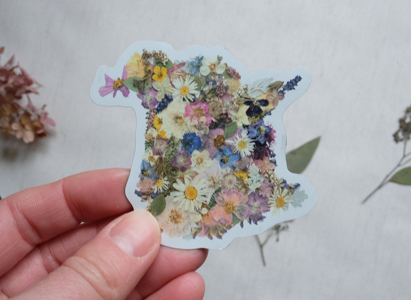 New Brunswick Map Pressed Flower, 3" Magnet