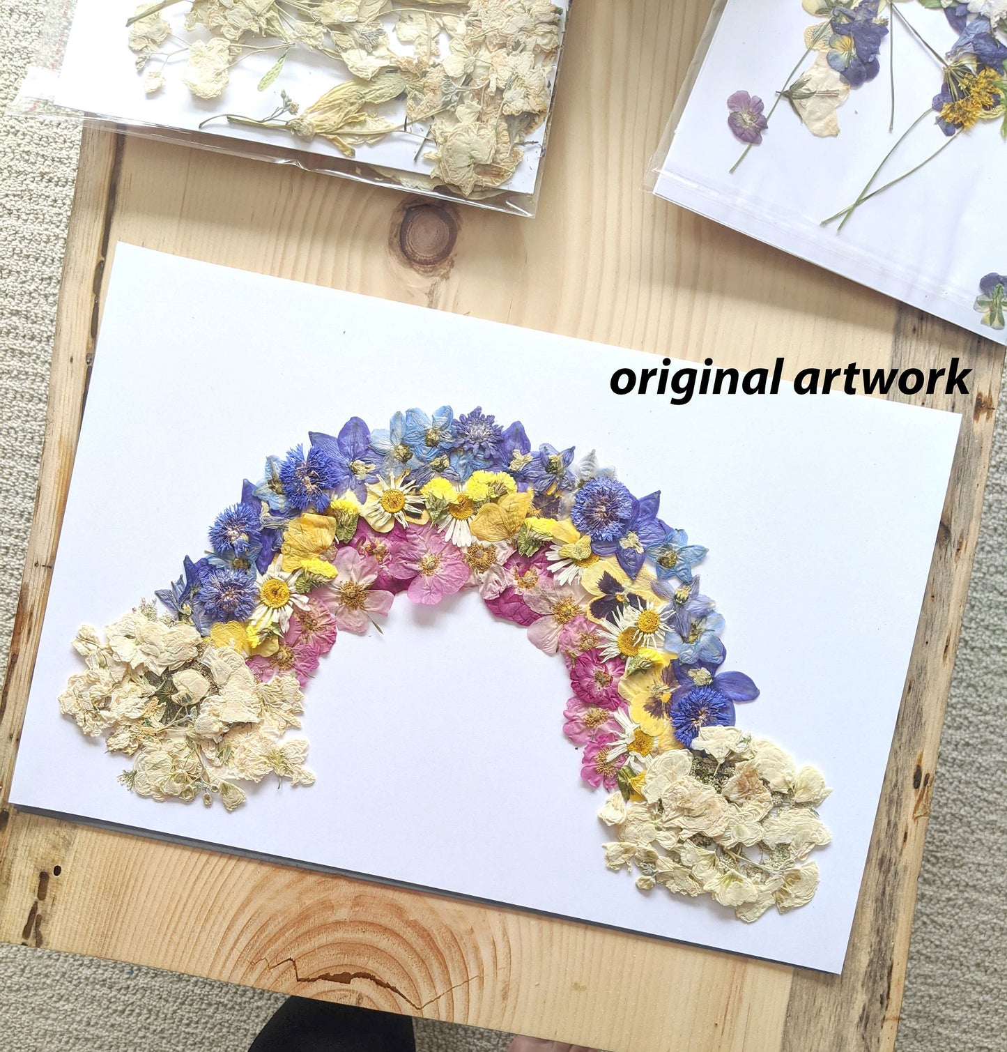 Rainbow, Pressed Flower Art Print
