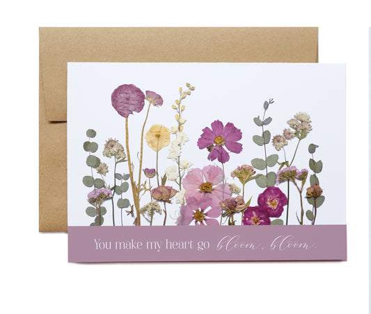 You Make My Heart Go Bloom Bloom, Valentine Card