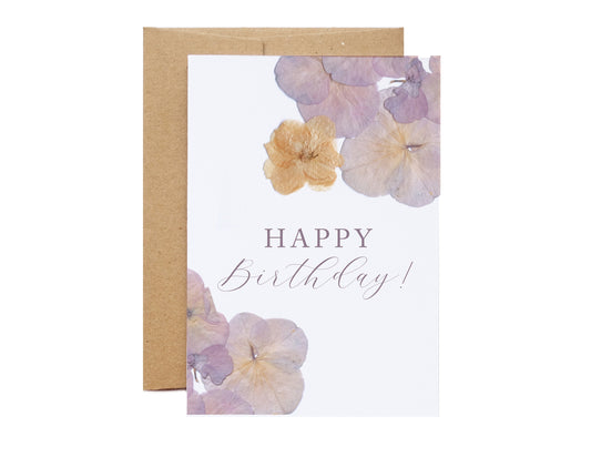 Happy Birthday Antique Purple Pansy, Large Card