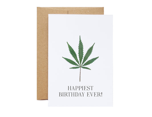 Cannabis Leaf, Happiest Birthday Ever, Large Card *Discontinued