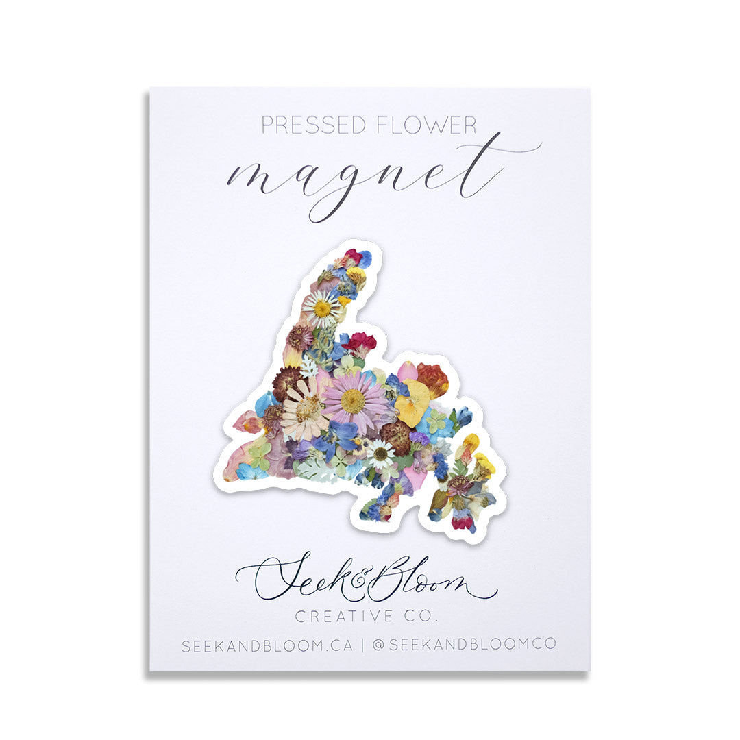newfoundland map magnet flower gift