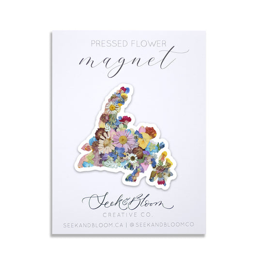 newfoundland map magnet flower gift