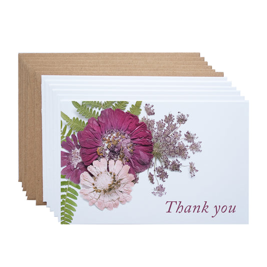 Thank You Natural Flower, Zinnia, Note Card Set *Discontinued