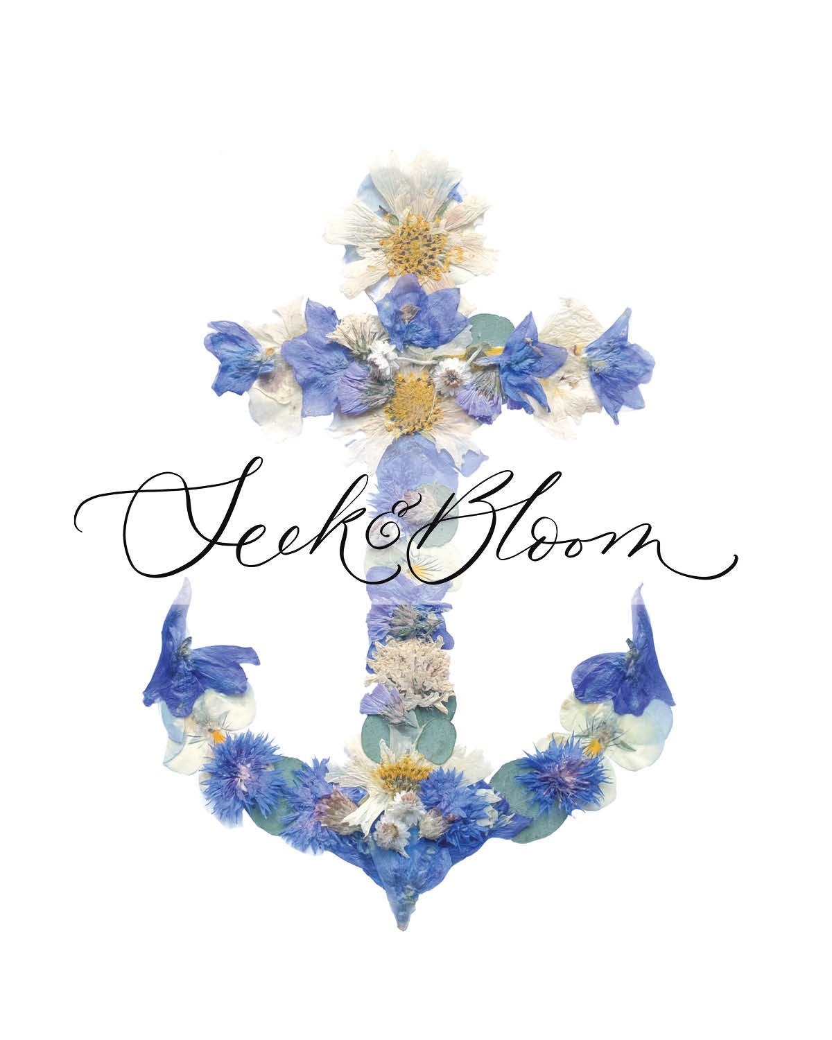 Anchor, Pressed Flower 8x10 Art Print